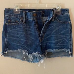 Hollister denim jean shorts w gold pocket details